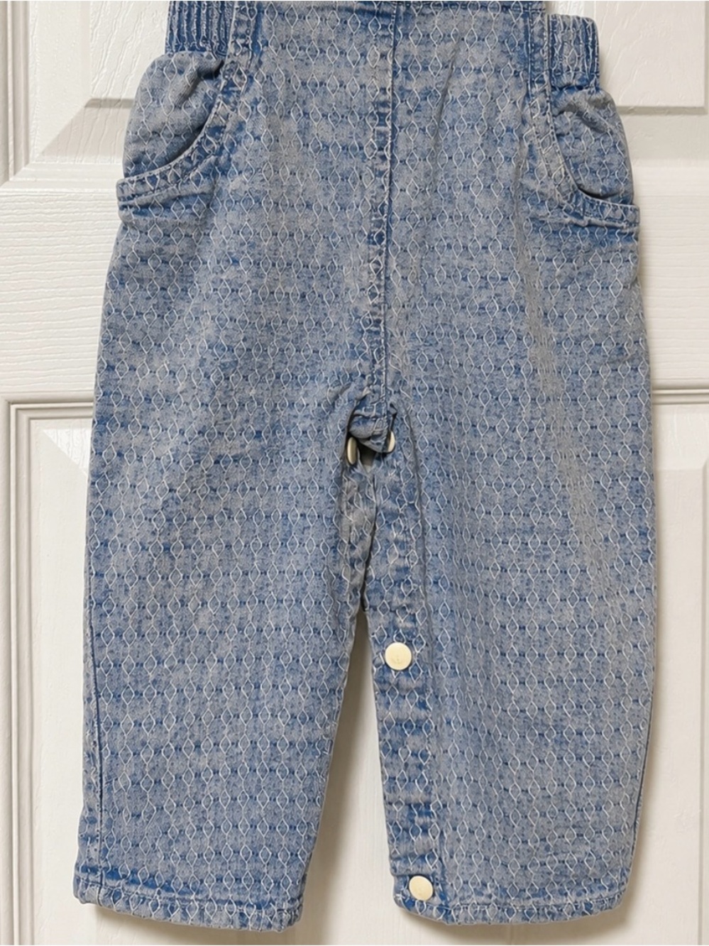 Vintage 90s San Francisco Blues Denim Overall Romper Baby 12M - Picture 2 of 7